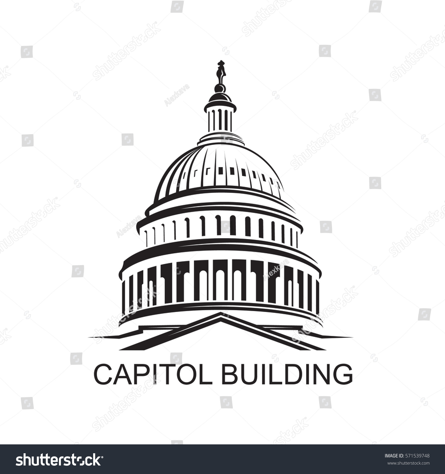 United States Capitol Building Icon Washington Stock Vector 571539748 ...