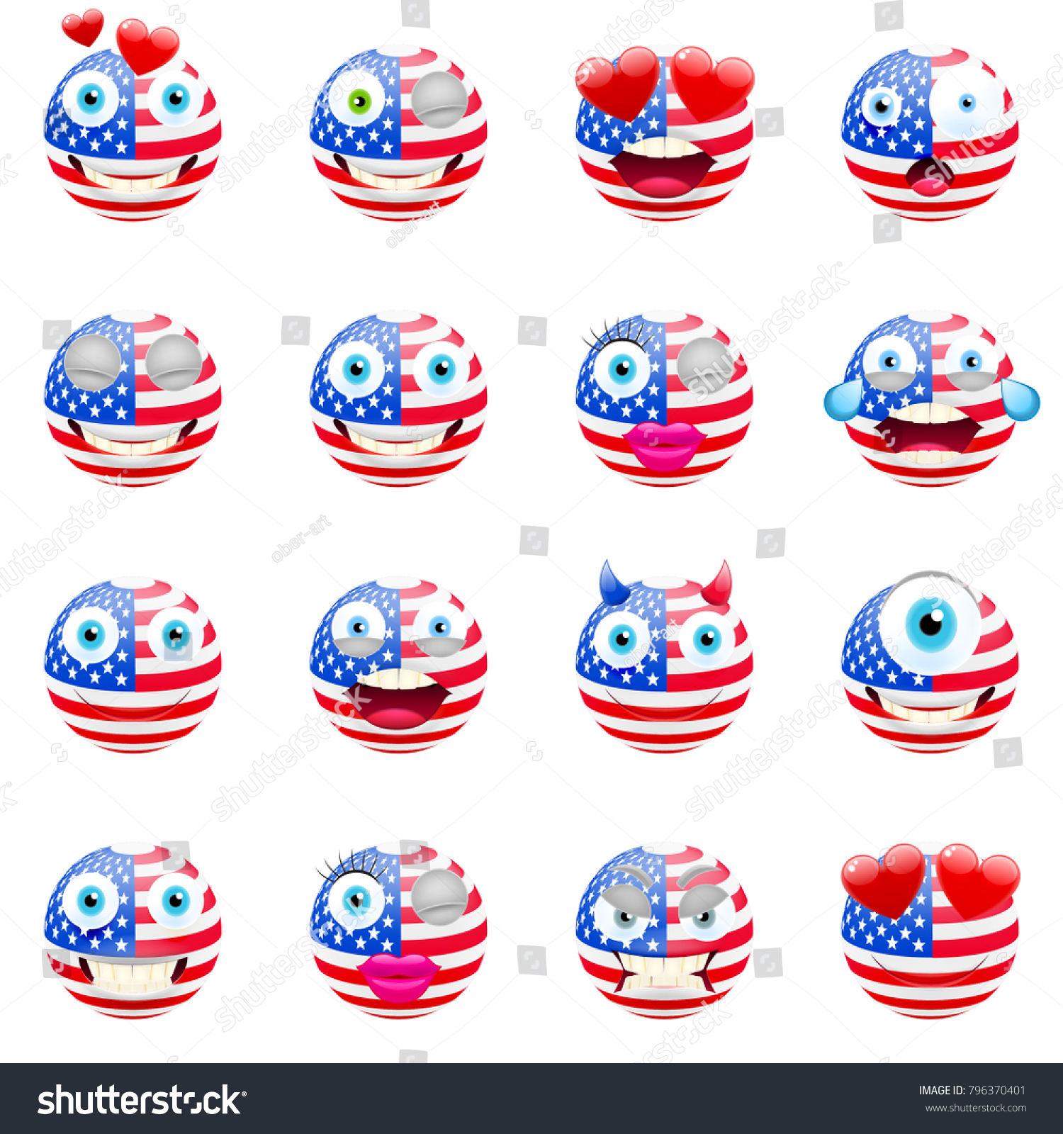 United States Flag Emojis Patriotic Emoji เวกเตอร์สต็อก ปลอดค่า