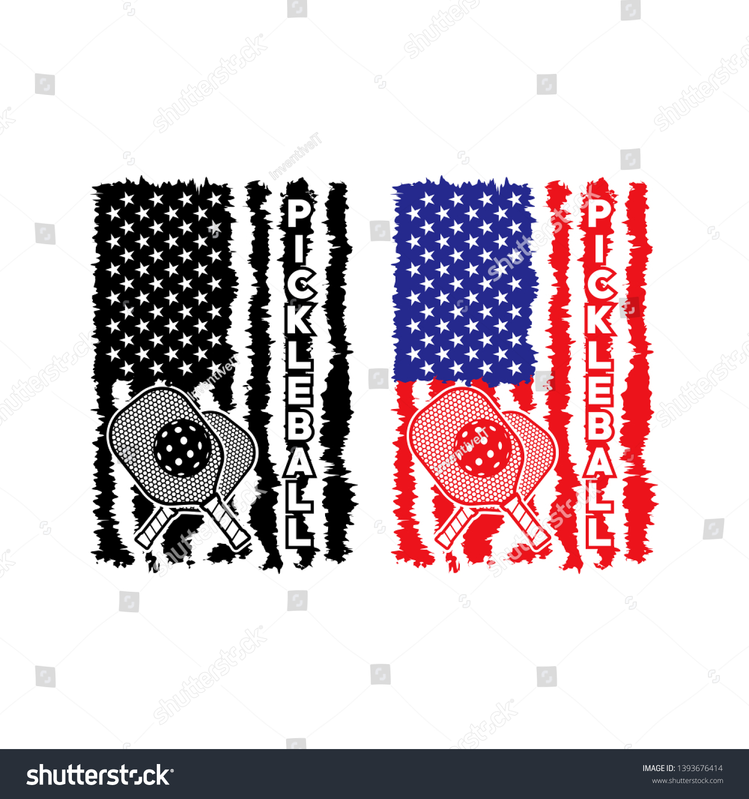 SVG of United States  Flag  with Pickle Ball svg