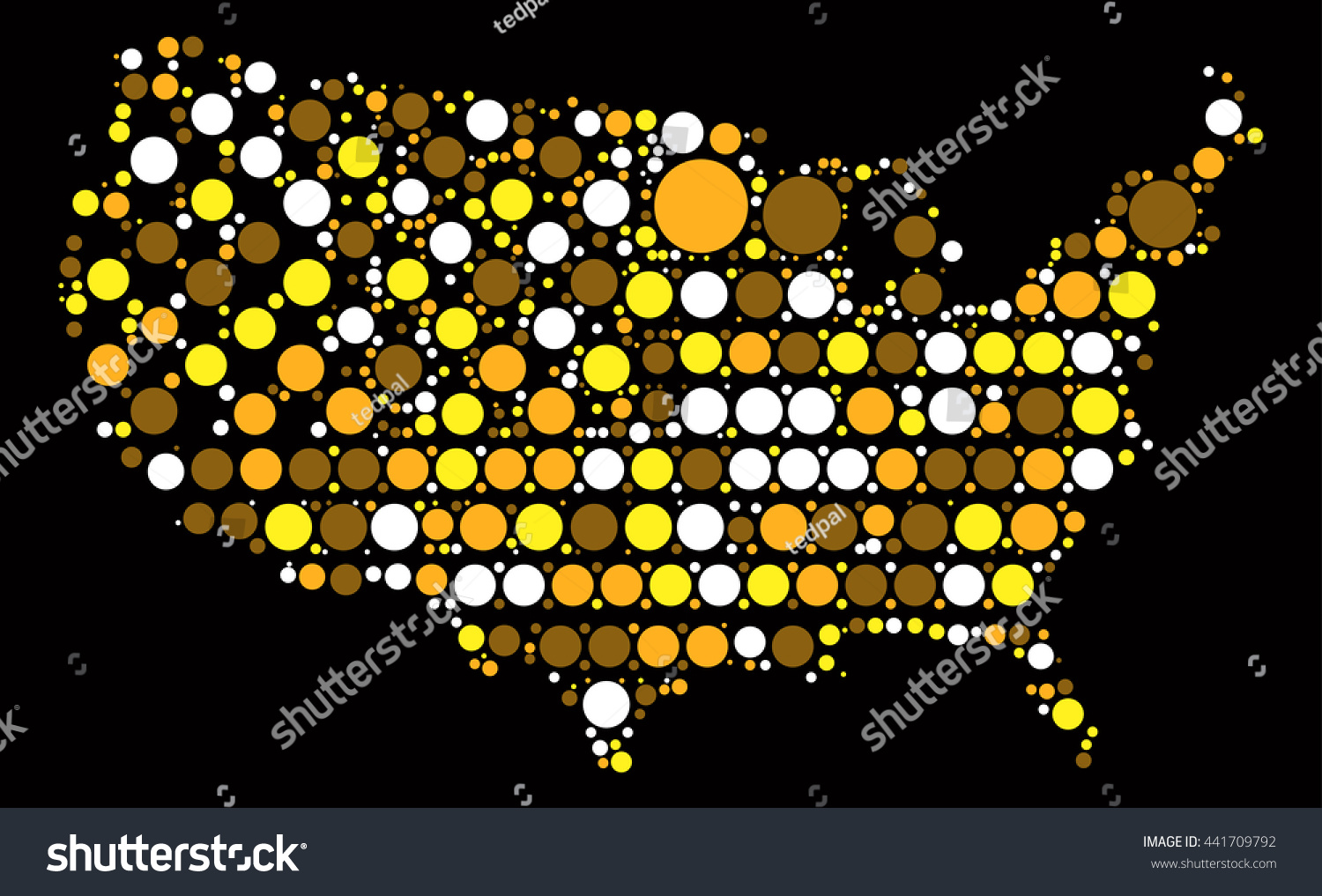 United States Map Shape Vector Design Stock Vector Royalty Free 441709792 Stock Vector United States Map Shape Vector Design By Color Point 441709792