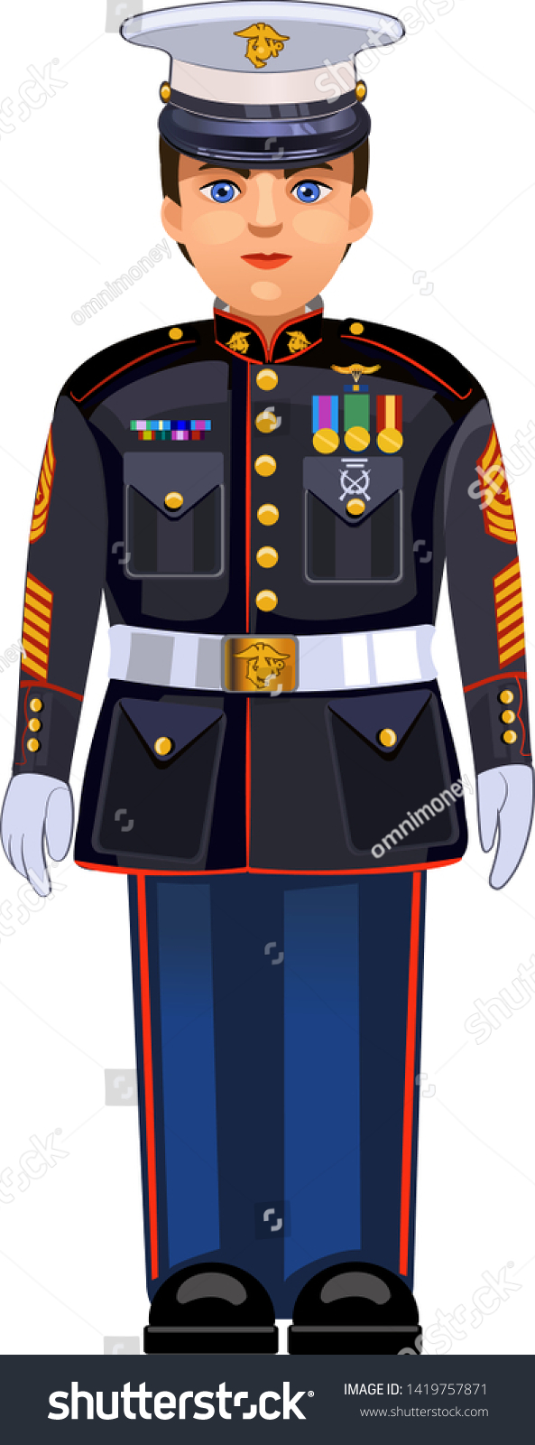 United States Marine Dress Blue Uniform Stock Vector (Royalty Free ...