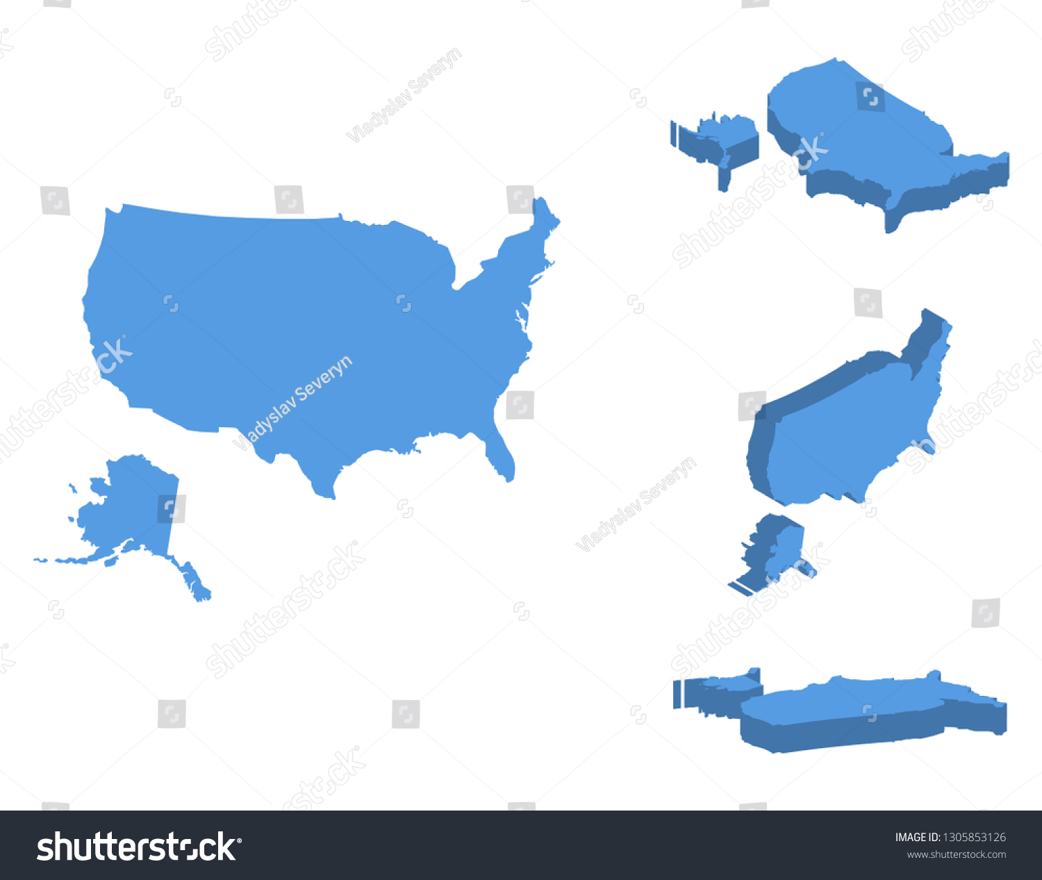 United States America Usa Isometric Map Stock Vector Royalty Free United States America Usa Isometric Map Stock Vector Royalty Free
