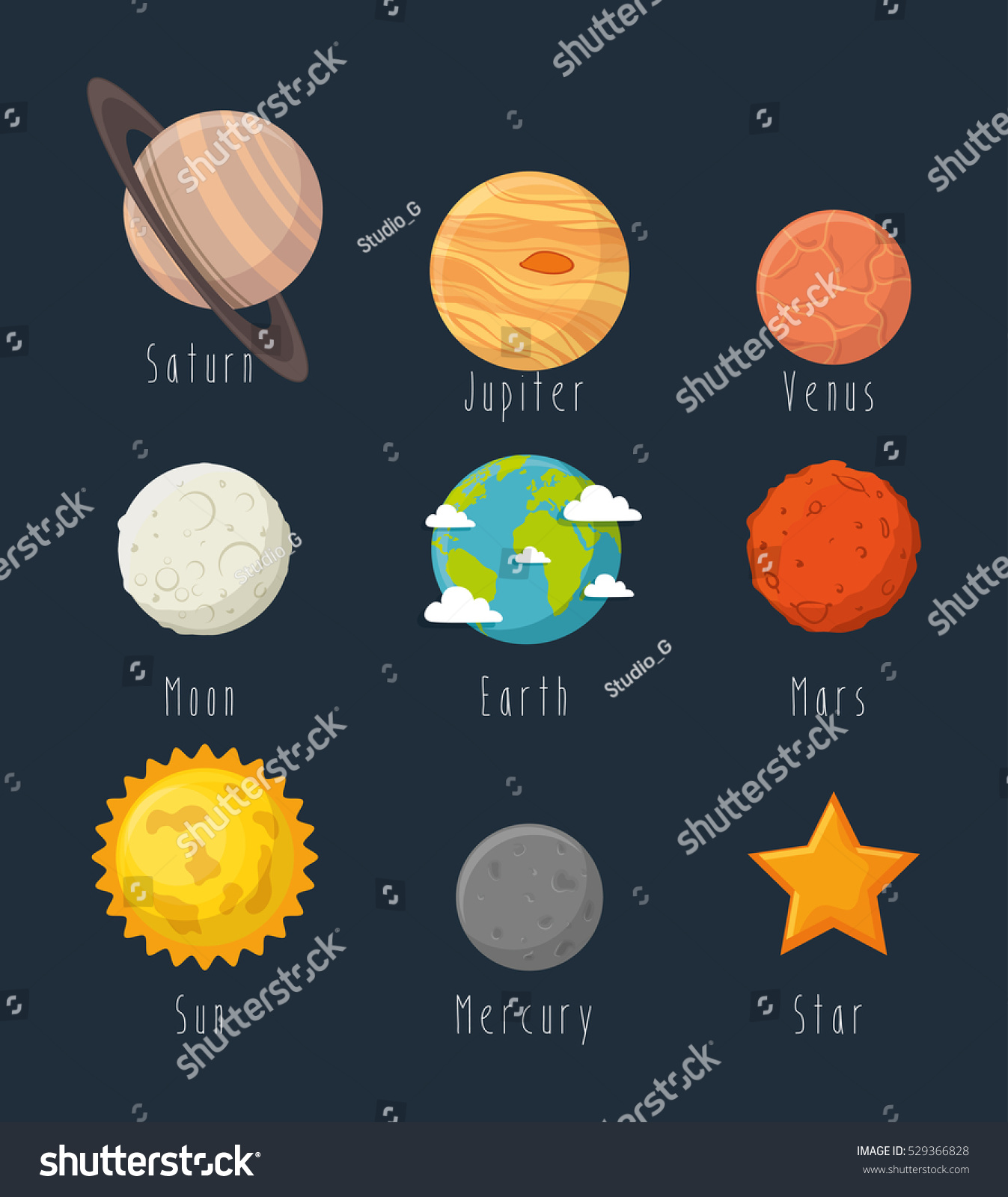 Universe Planets Space Concept Stock Vector (Royalty Free) 529366828