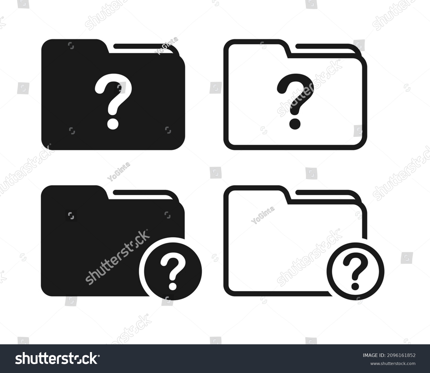Unknown Folder Icon Folder Question Mark Stock Vector (Royalty Free