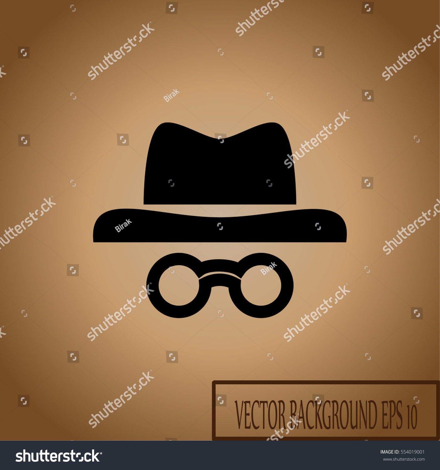 SVG of Unknown man in hat and glasses . Detective icon. Spy vector svg