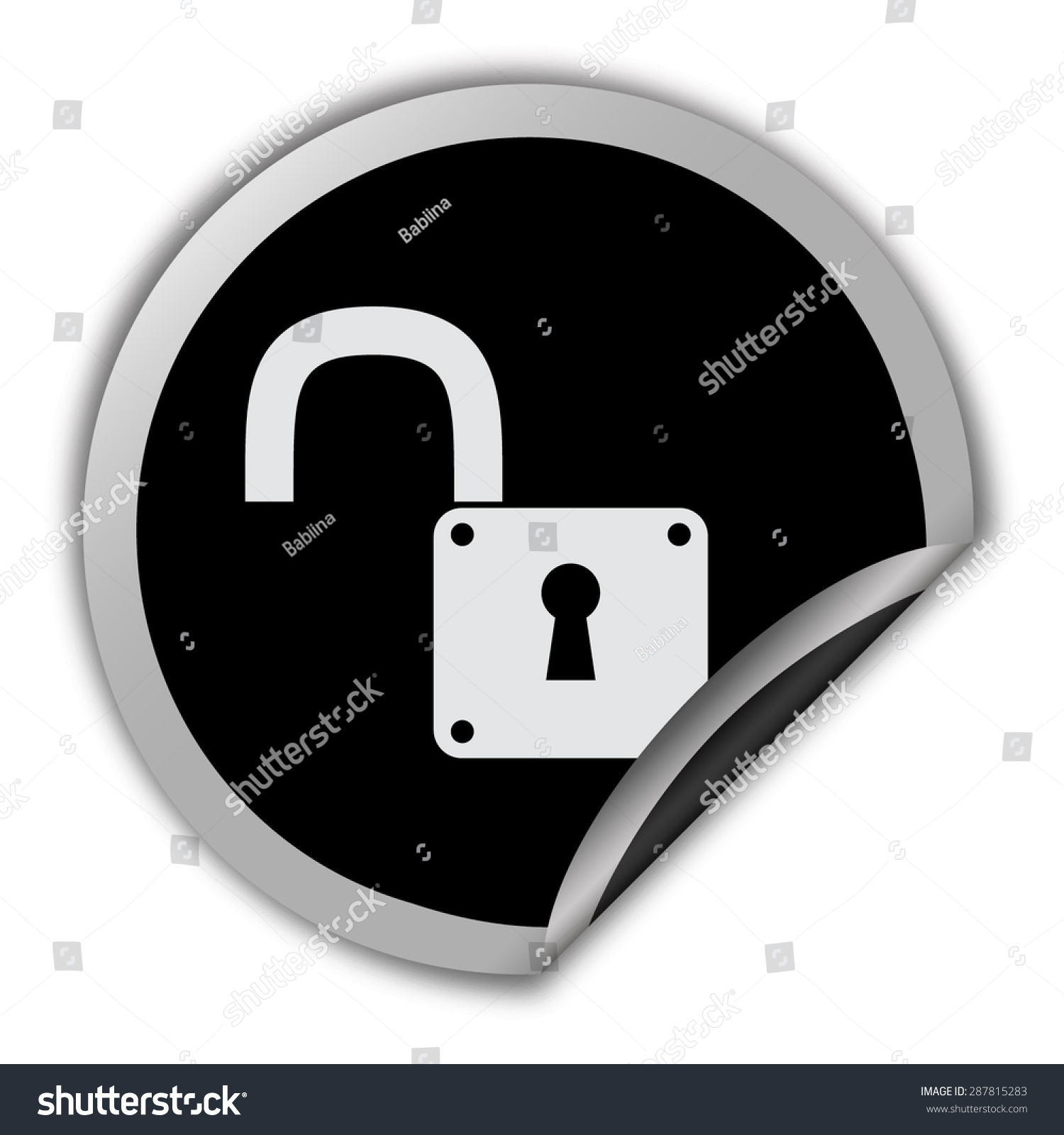 Unlock Icon Round Vector Sticker Stock Vector (Royalty Free) 287815283 ...