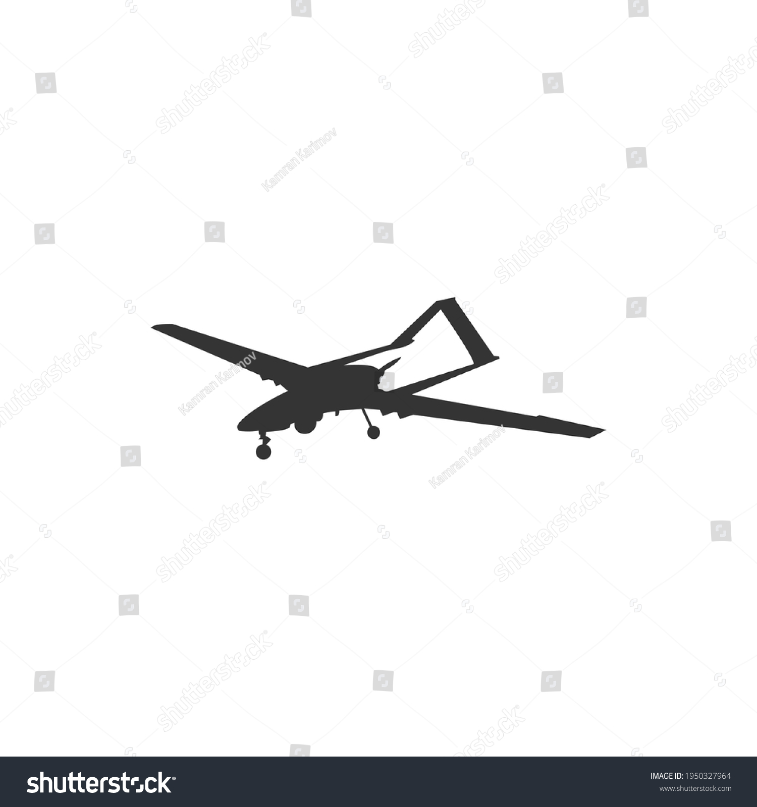 Unmanned Aerial Vehicle Bayraktar Tb2 Siha: стоковая векторная графика