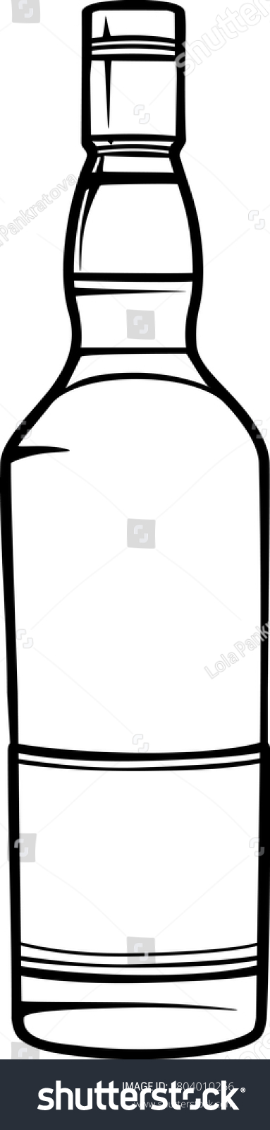 Unopened Unlabeled Full Whiskey Bottle Sketch Stock Vector Royalty Free 1804010266 Shutterstock