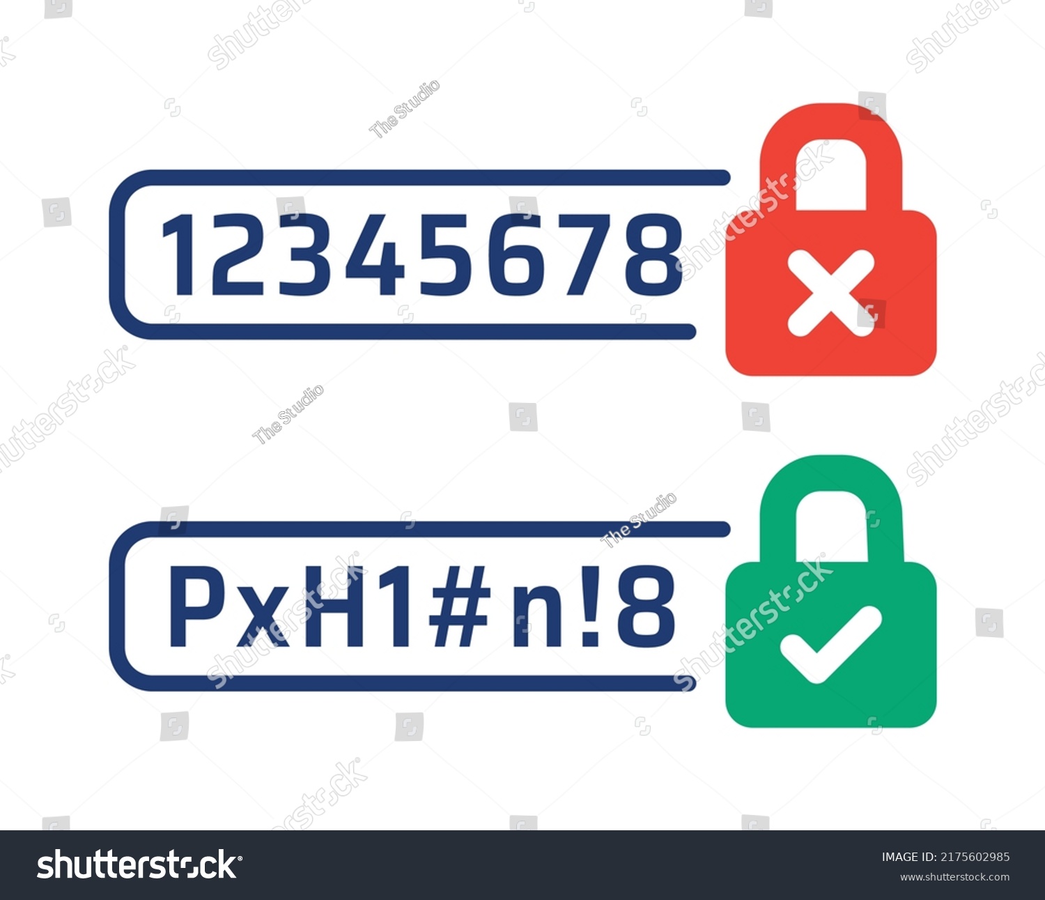 unsecure-password-easy-remember-low-protection-stock-vector-royalty