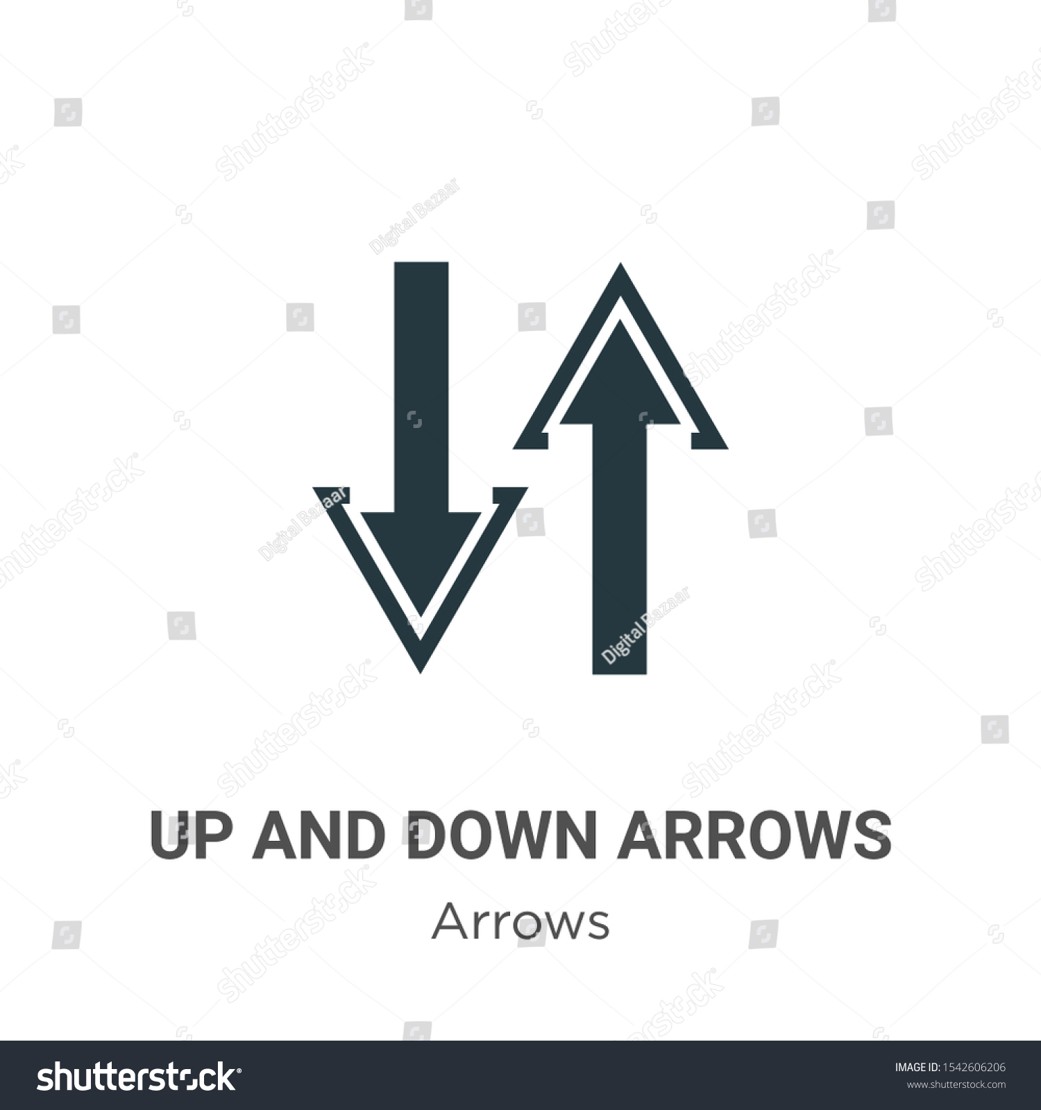 Down Arrows Vector Icon On White Stock Vector Royalty Free