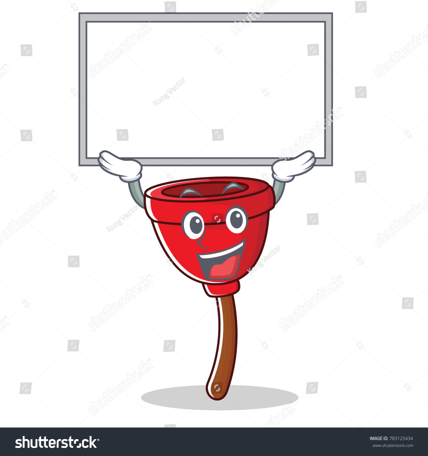 recommend clip art: Up board plunger character cartoon style