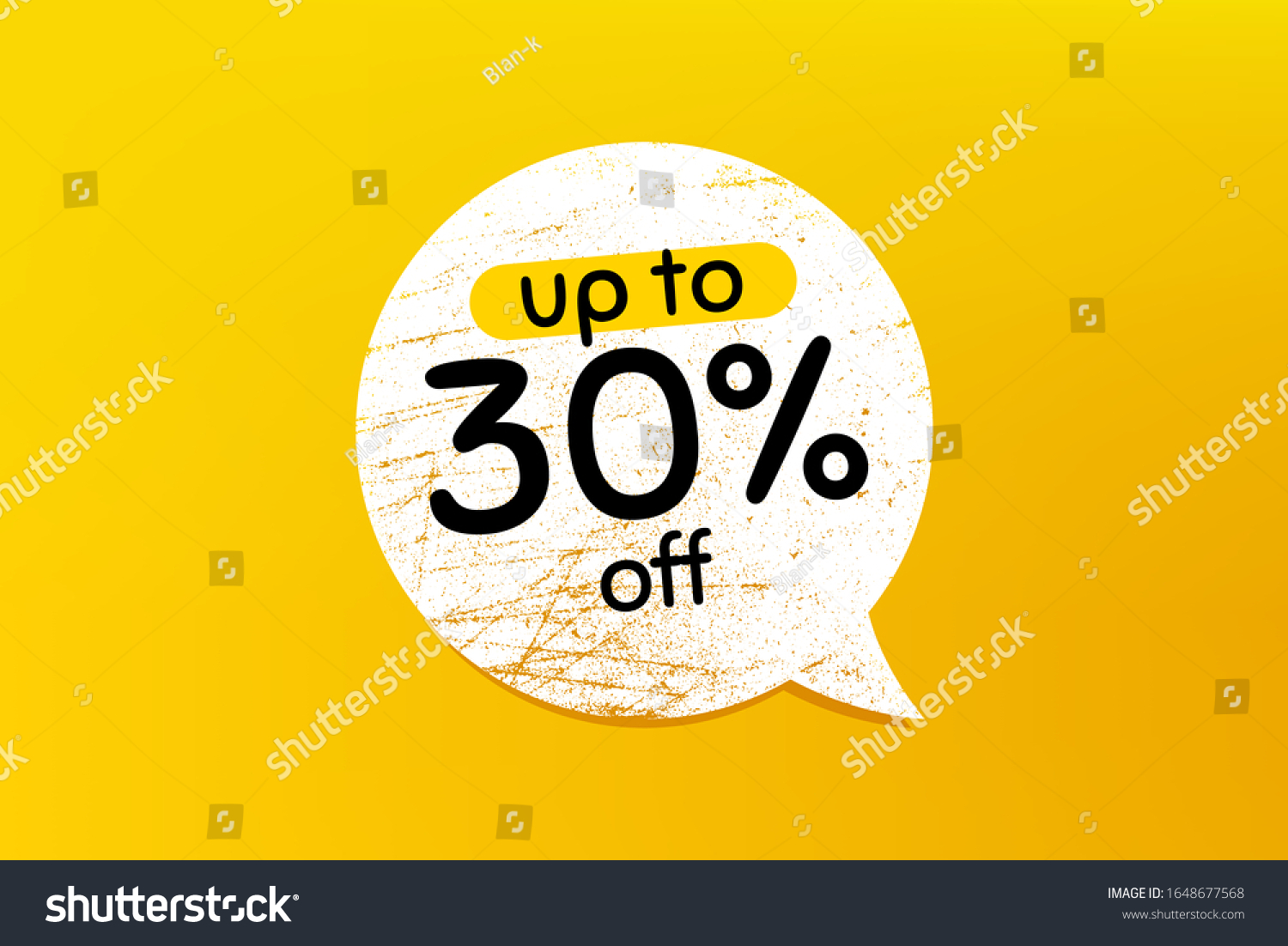 SVG of Up to 30% off Sale. Banner with grunge speech bubble. Discount offer price sign. Special offer symbol. Save 30 percentages. Chat bubble with scratches. Discount tag promotion text. Vector svg