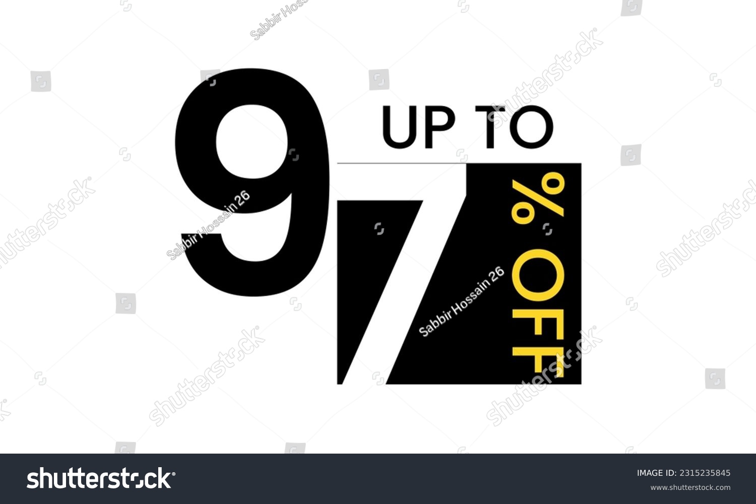SVG of up to sale discount template, abstract 97 percent off vector, up to 97 percent discount template svg