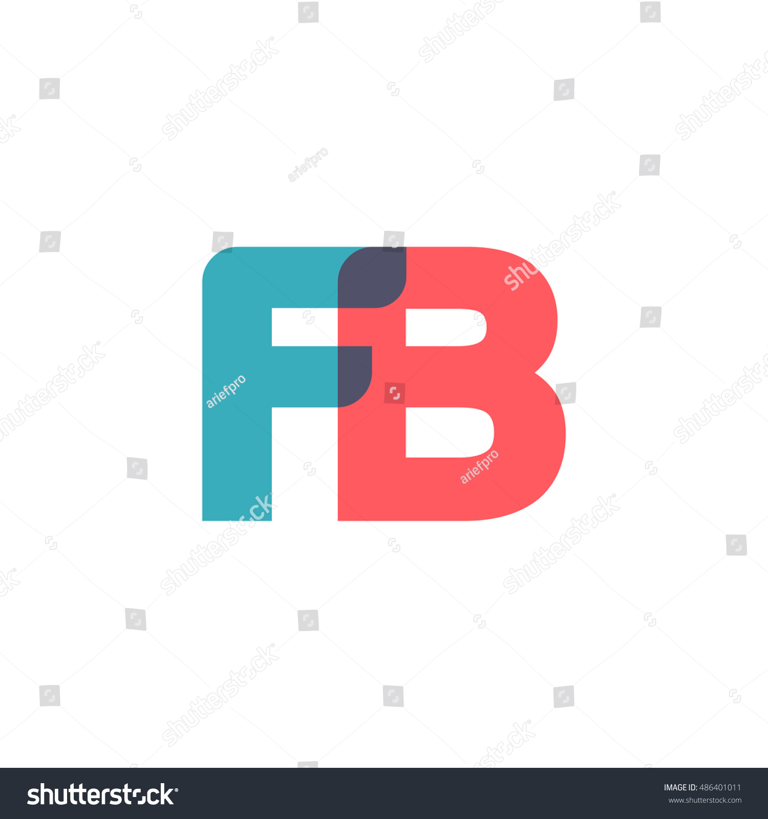 Uppercase Fb Logo Modern Classic Pale Stock Vector Royalty Free