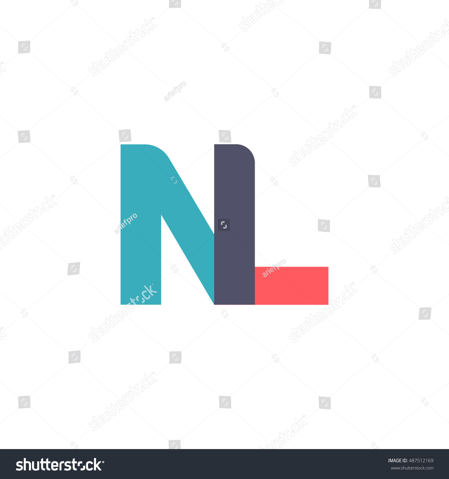 Uppercase Nl Logo Modern Classic Pale Stock Vector Royalty Free 487512169