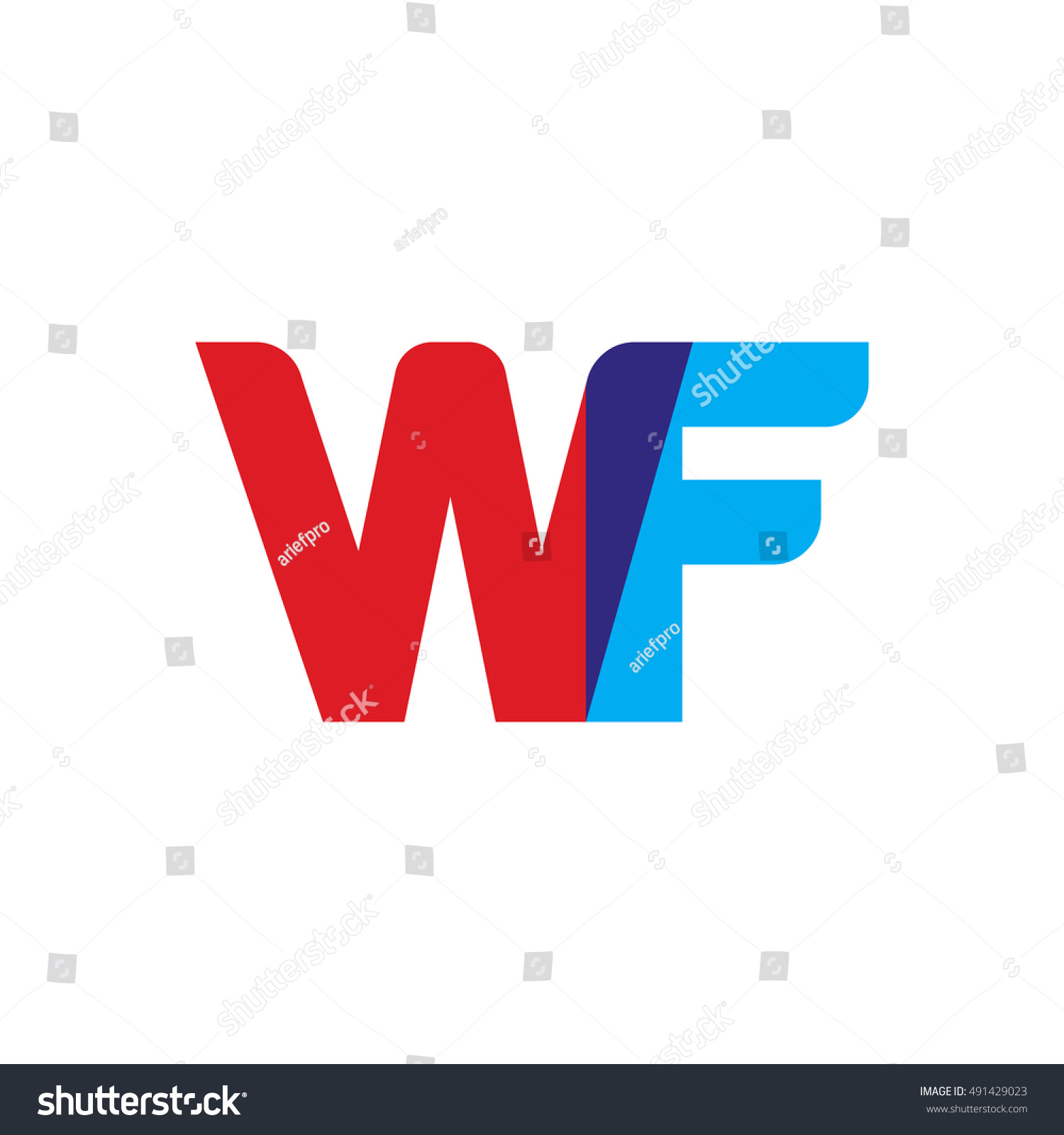 Uppercase Wf Logo Red Blue Overlap Stock Vector (Royalty Free ...