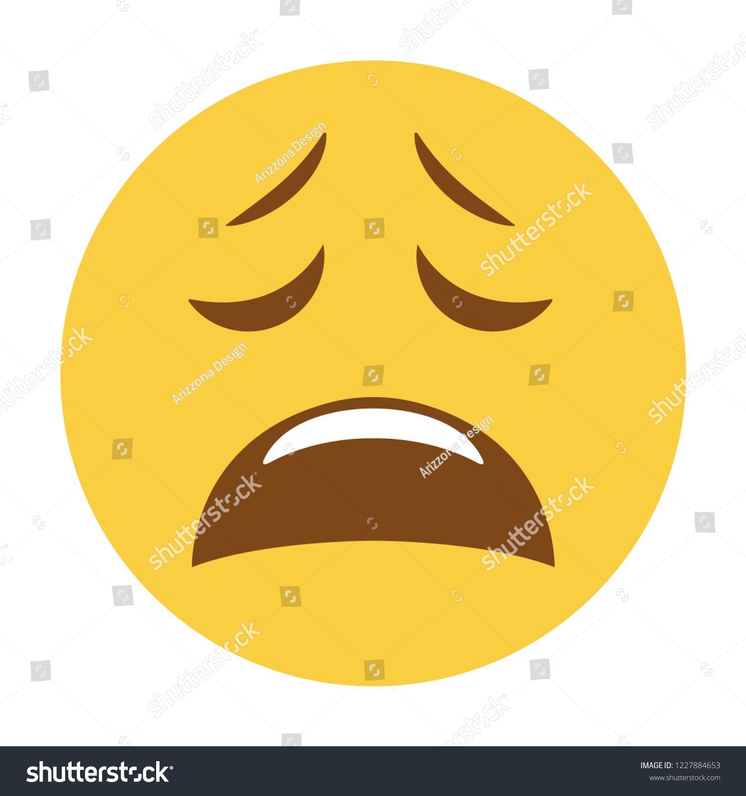 Upset Sad Weary Wailing Distraught Face 库存矢量图 免版税