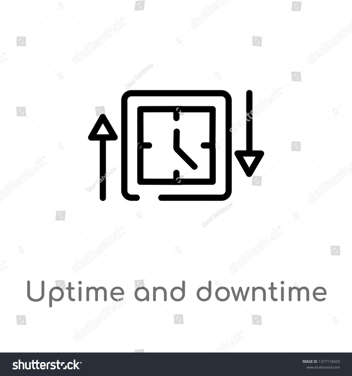 Uptime Downtime Vector Line Icon Simple Stock Vector (Royalty Free ...