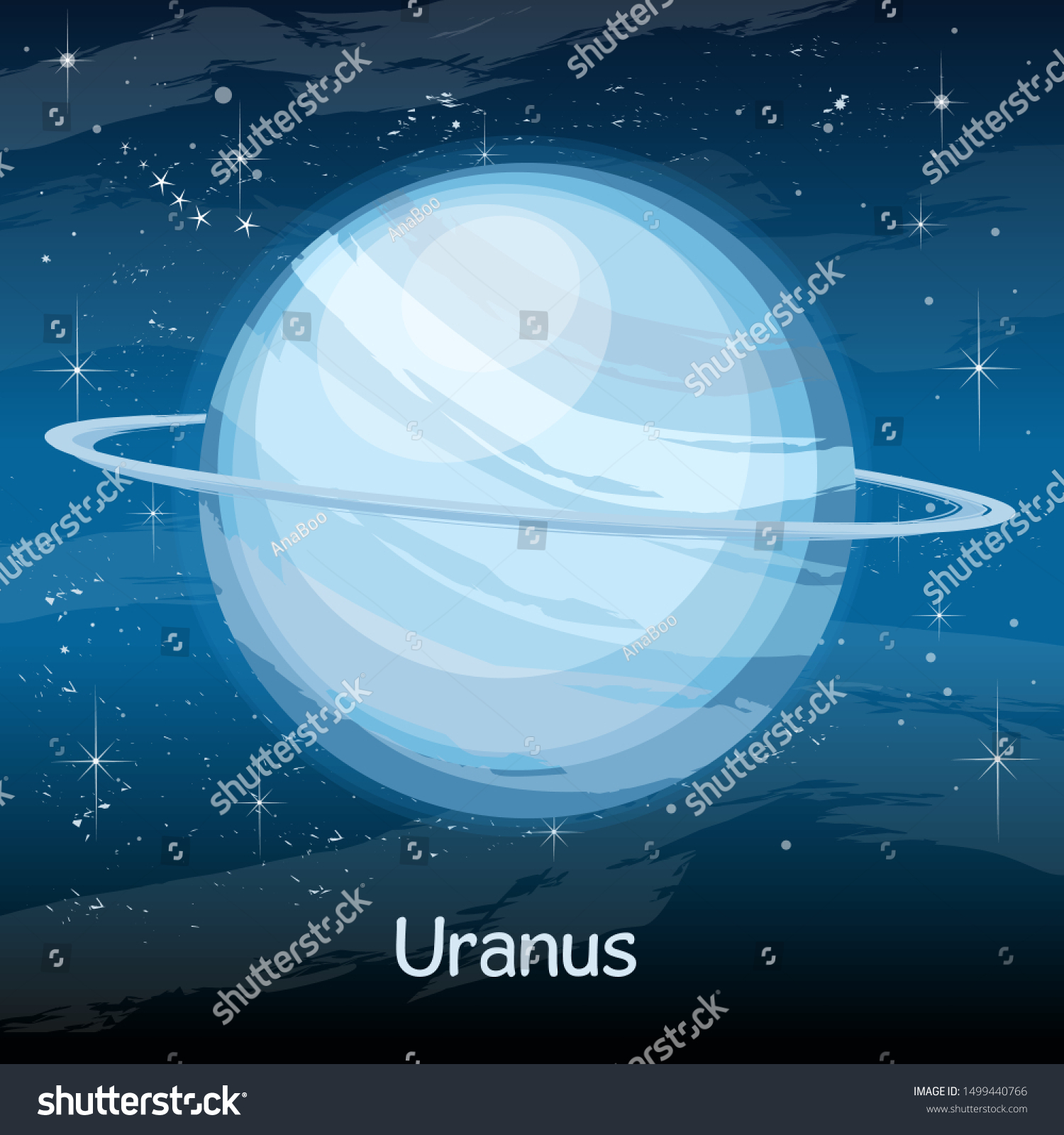 Uranus Planet High Quality Detailed Illustration Stock Vector (Royalty ...