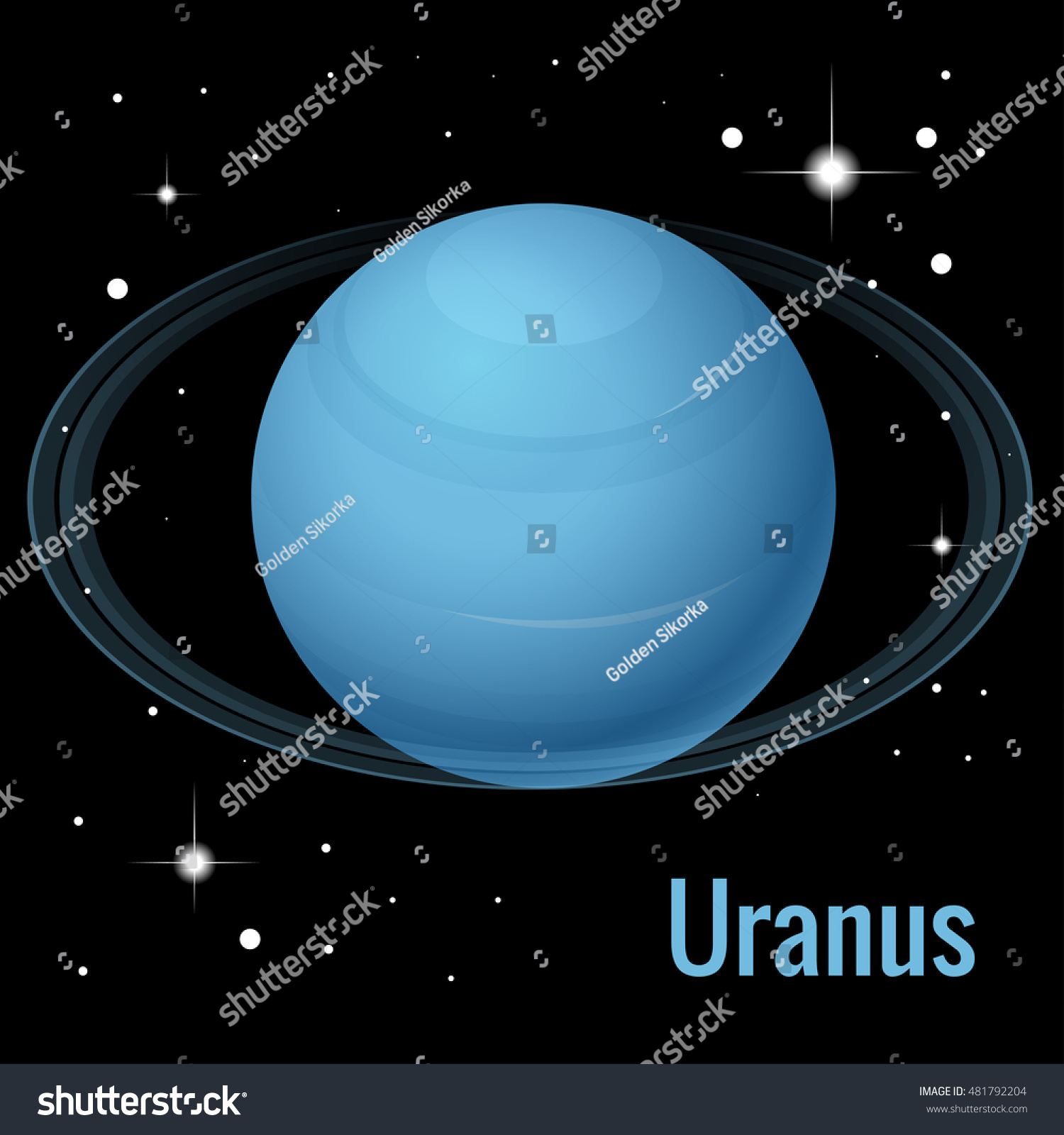 Uranus Planet Illustration Seventh Planet Sun Stock Vector (Royalty ...