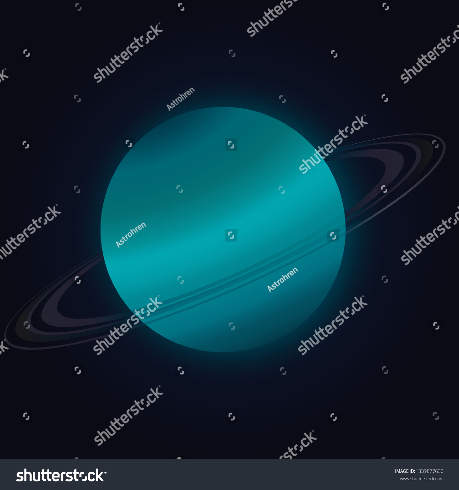 Uranus Rings Seventh Planet Solar System Stock Vector (Royalty Free ...