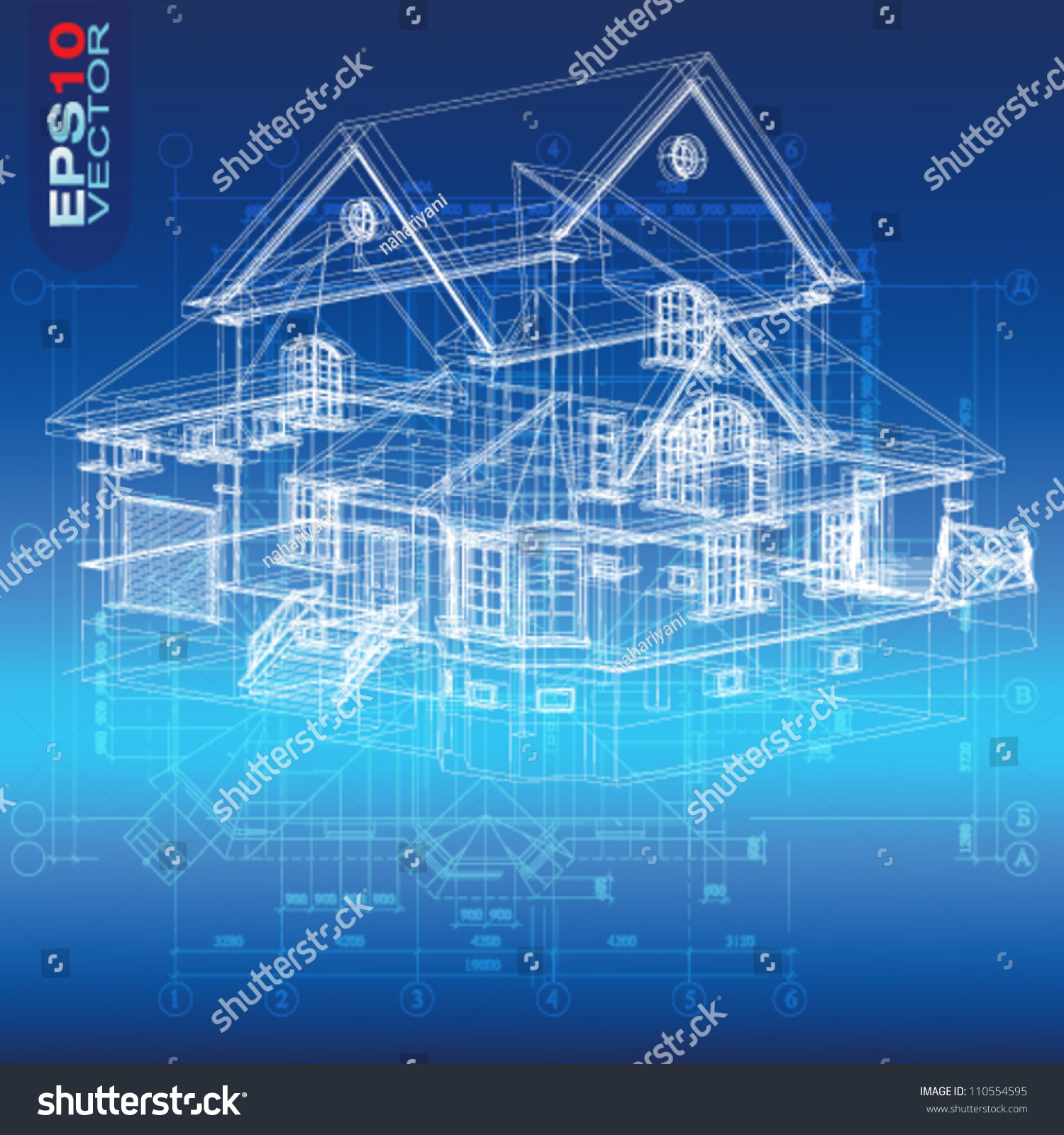 Urban Blueprint Vector Architectural Background Part Stock