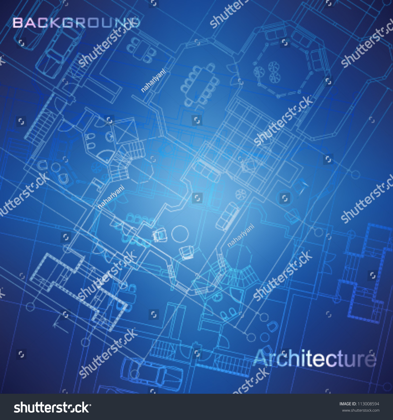 Urban Blueprint Vector Architectural Background Part Stock Vector 