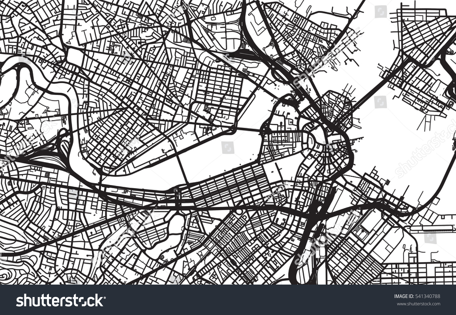 SVG of Urban city map of Boston, USA svg