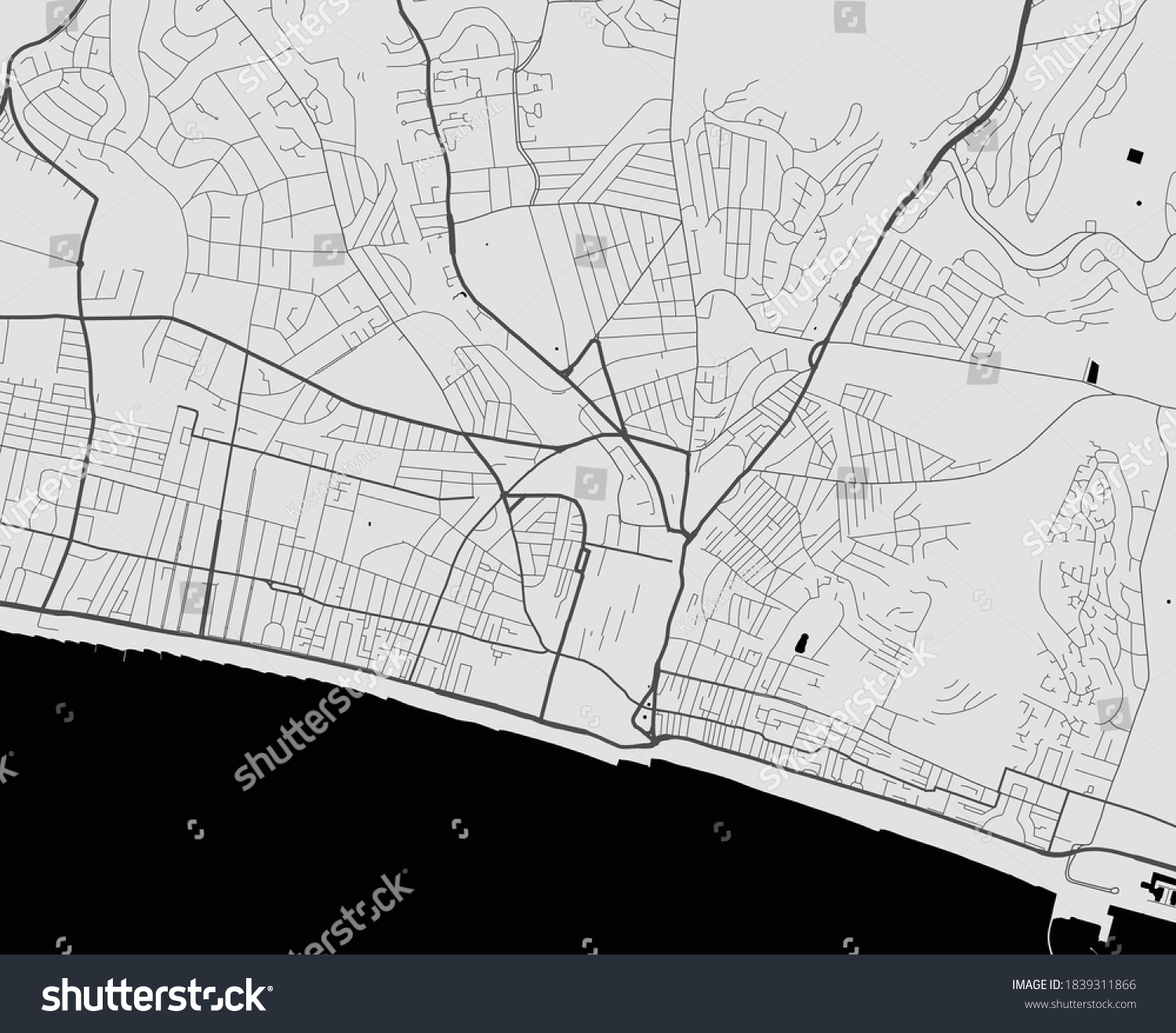 4 334 Brighton Street Images Stock Photos Vectors Shutterstock   Stock Vector Urban City Map Of Brighton Hove Vector Illustration Brighton Hove Map Grayscale Art Poster 1839311866 