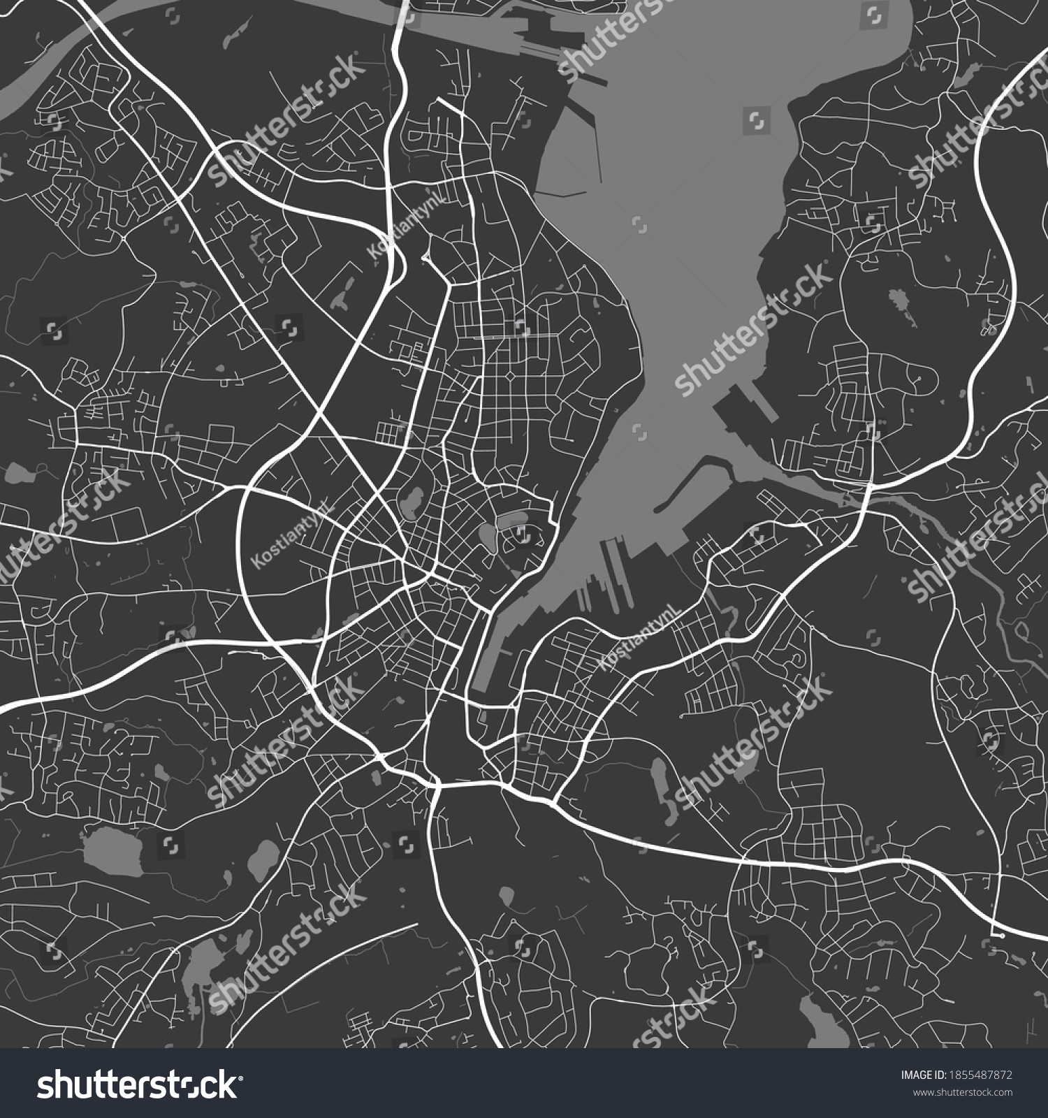 SVG of Urban city map of Kiel. Vector illustration, Kiel map art poster. Street map image with roads, metropolitan city area view. svg