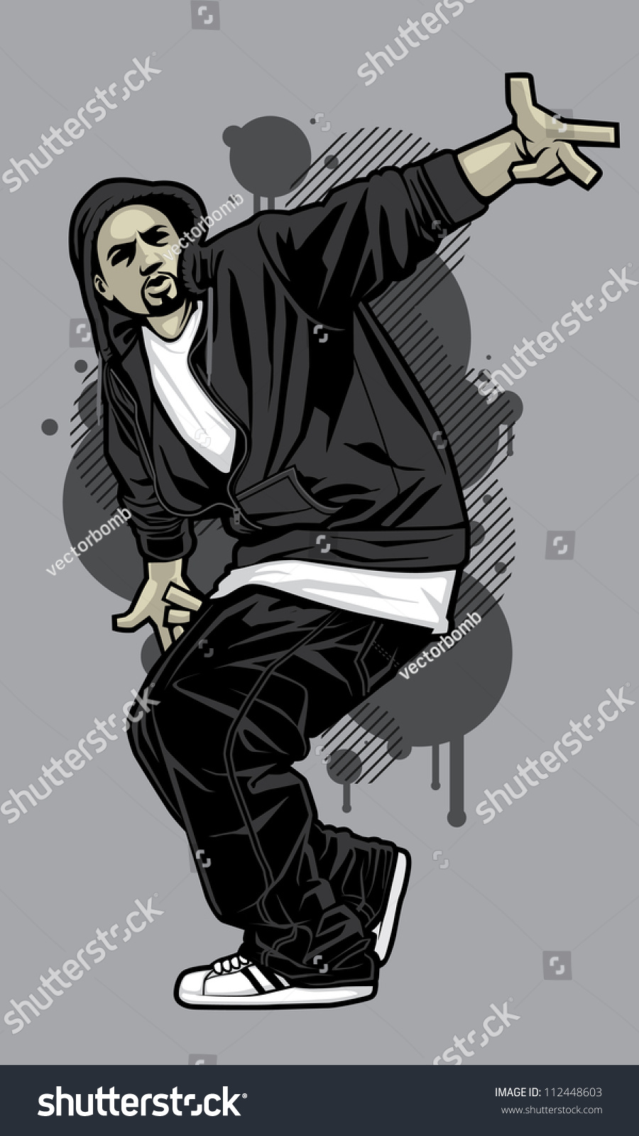 Urban Male Hoodie Model Vector Illustration Stock Vector 112448603