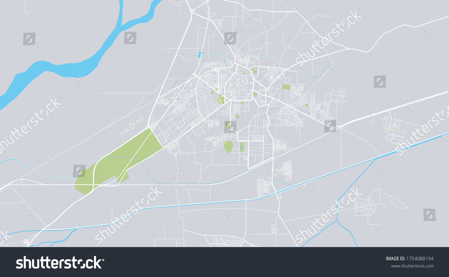 SVG of Urban vector city map of Bahawalpur, Pakistan svg