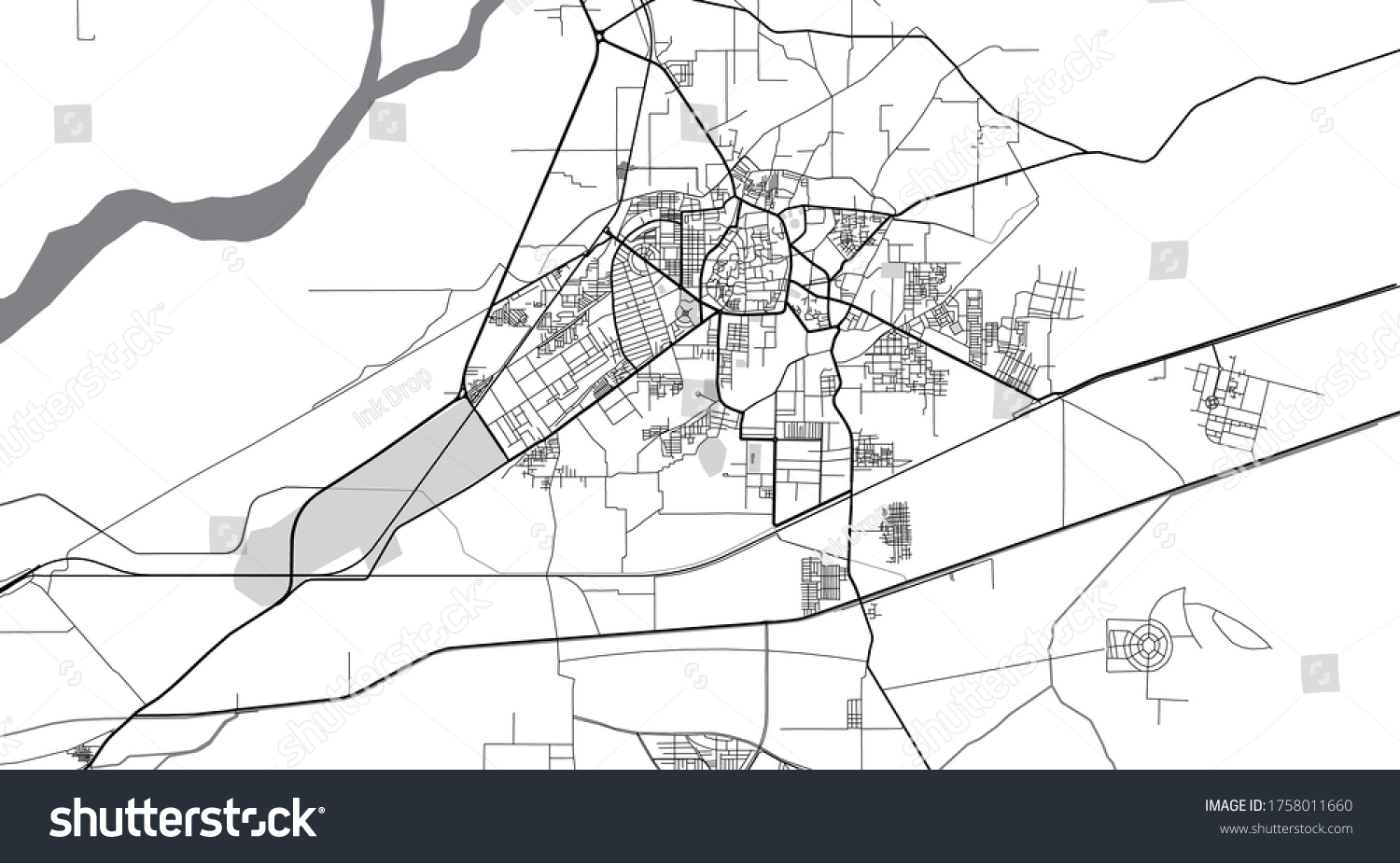 SVG of Urban vector city map of Bahawalpur, Pakistan, Asia. svg