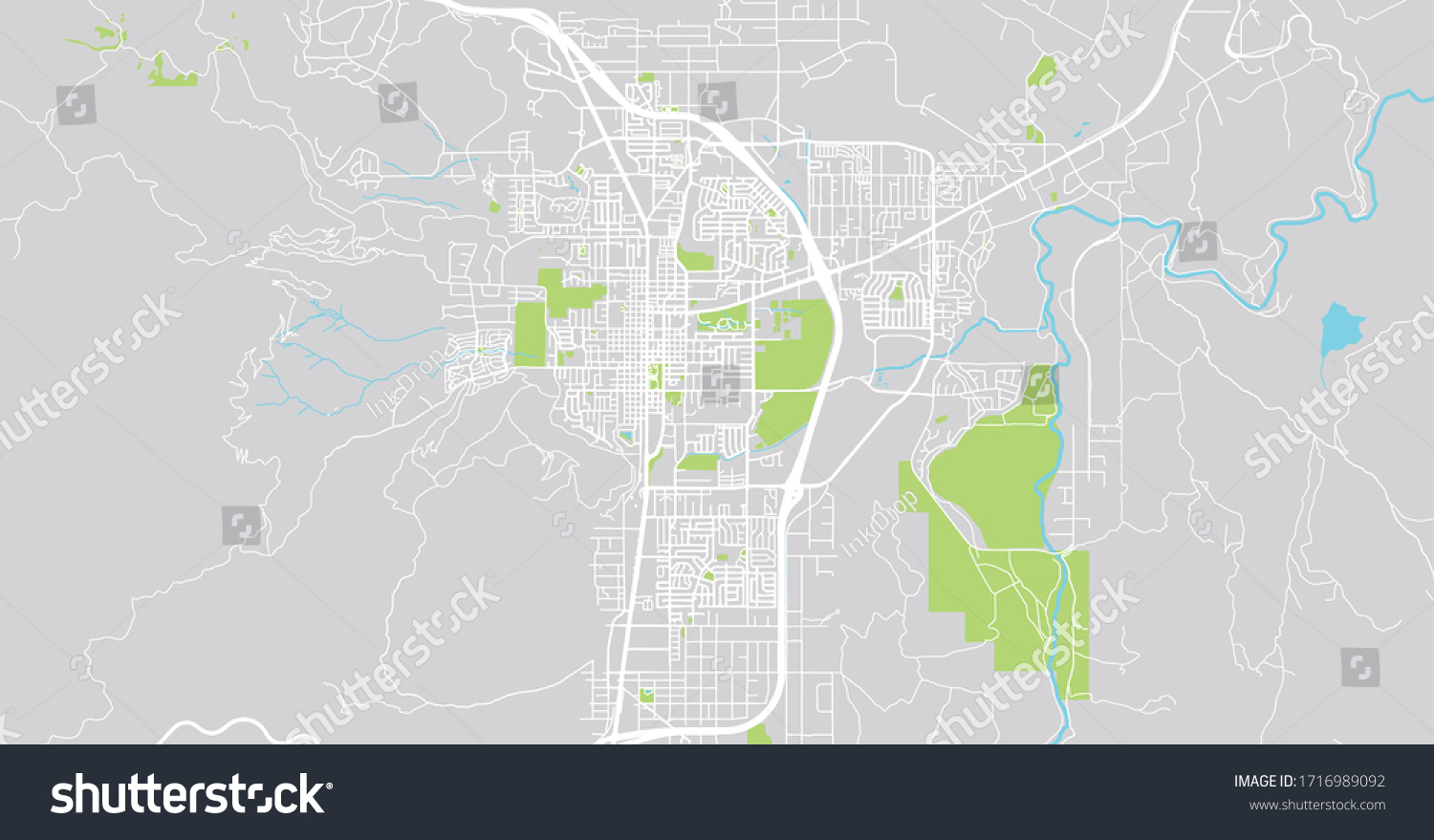 SVG of Urban vector city map of Carson City, USA. Nevada state capital svg