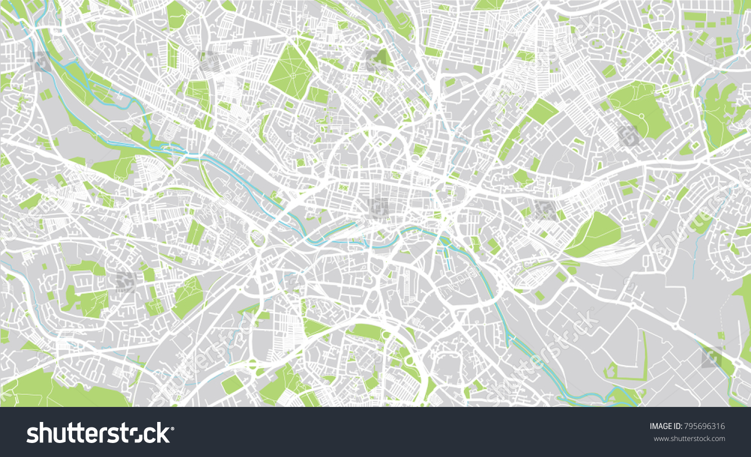 SVG of Urban vector city map of Leeds, England svg