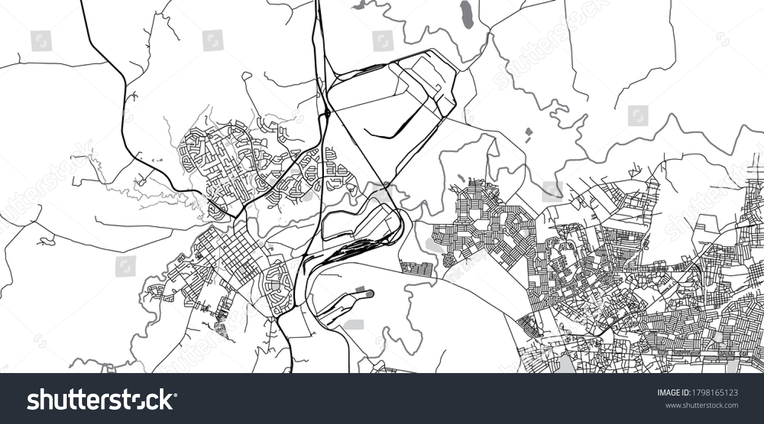 Urban Vector City Map Newcastle South Stock Vector (Royalty Free ...