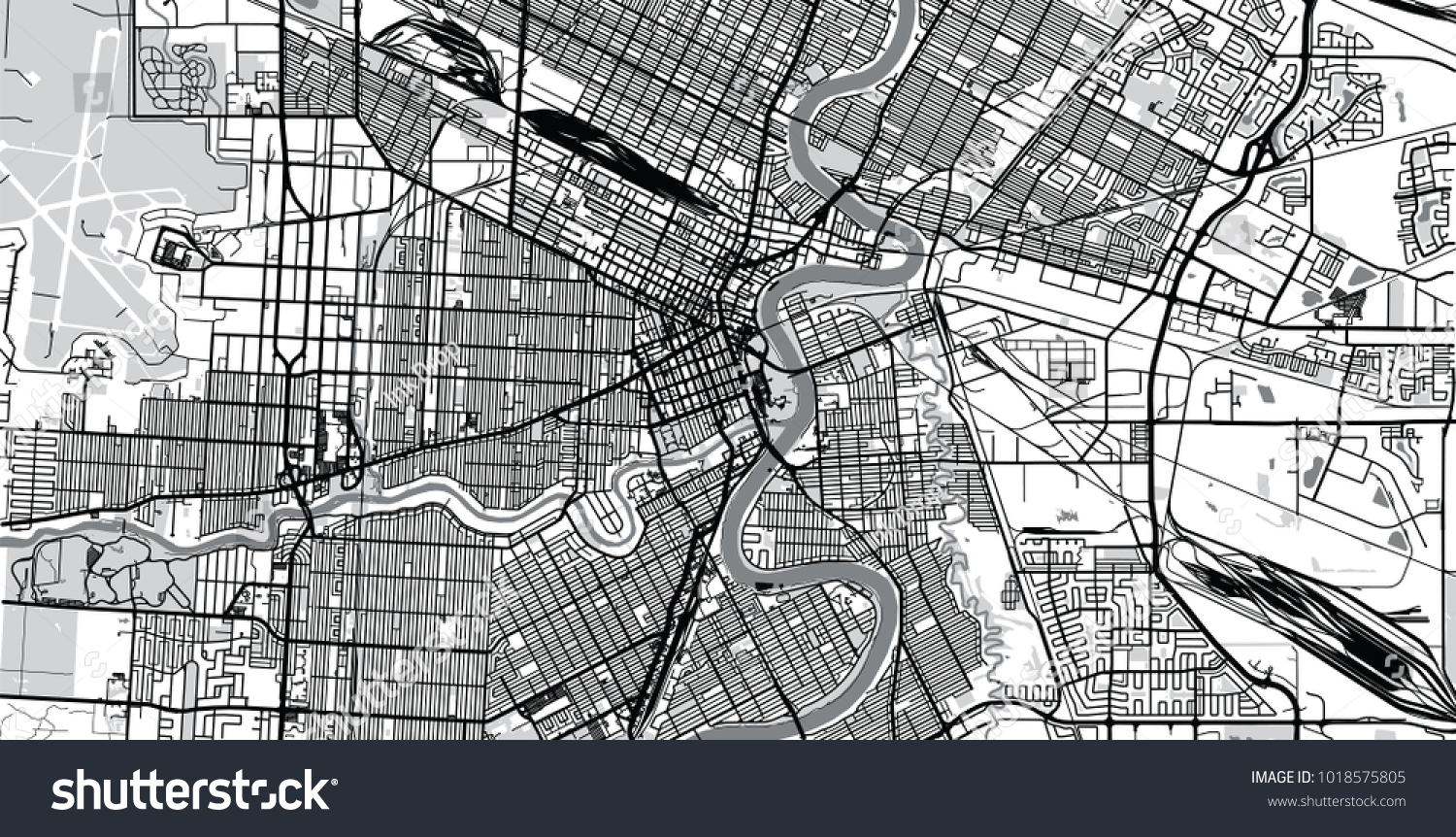 Urban Vector City Map Winnipeg Canada Stock Vector (Royalty Free ...