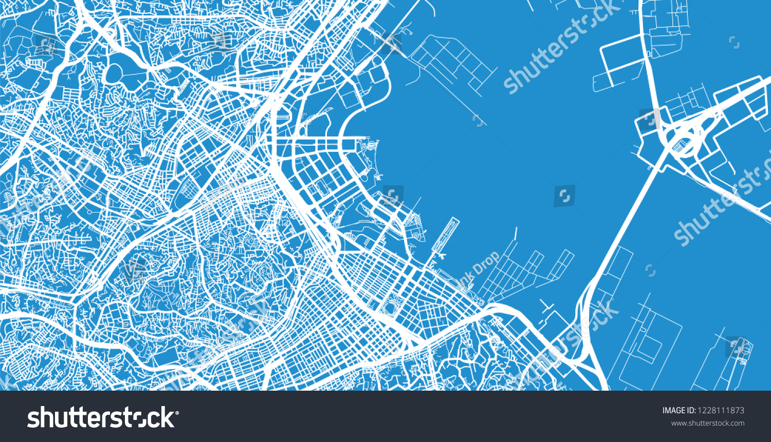 Urban Vector City Map Yokohama Japan Stock Vector (royalty Free) 1228111873