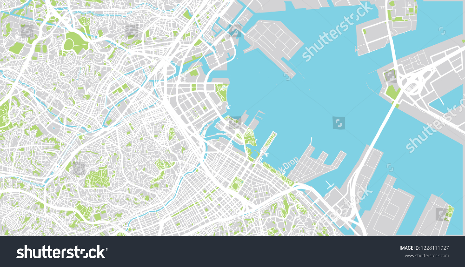 Urban Vector City Map Yokohama Japan Stock Vector (Royalty Free ...