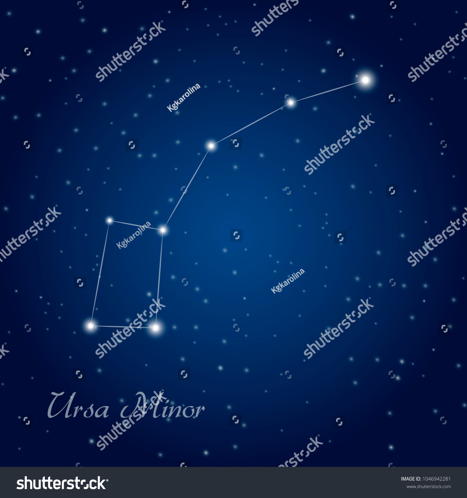 Ursa Minor Constellation Starry Night Sky Stock Vector (Royalty Free ...