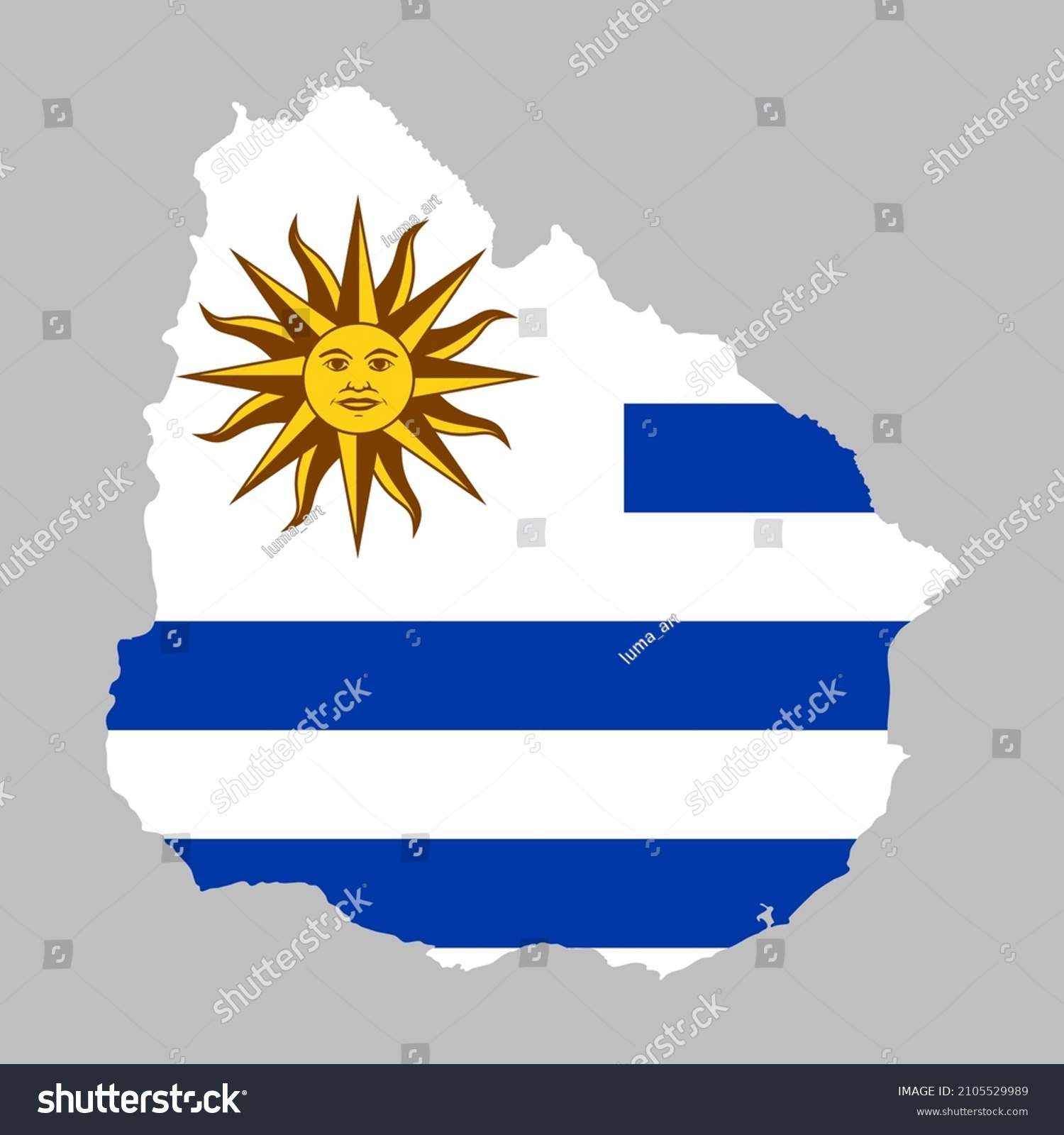 Uruguay Flag Inside Uruguayan Map Borders Stock Vector (Royalty Free ...