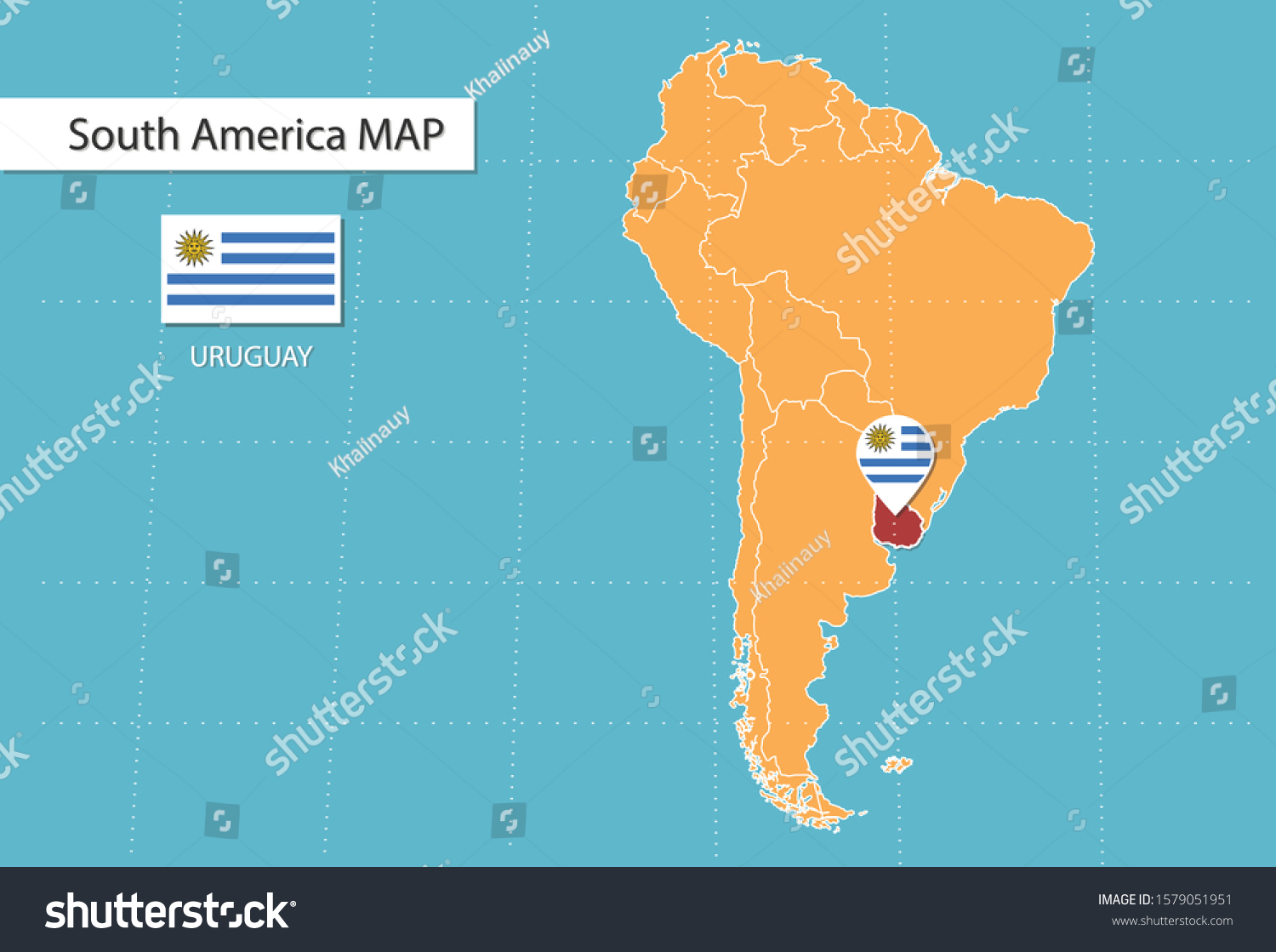 Uruguay Map South America Icons Showing Stock Vector Royalty Free Stock Vector Uruguay Map In South America Icons Showing Uruguay Location And Flags 1579051951