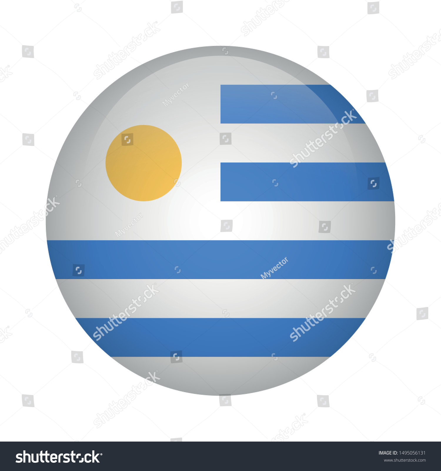 Uruguayan Round Flag Icon Uruguay Stock Vector (Royalty Free ...