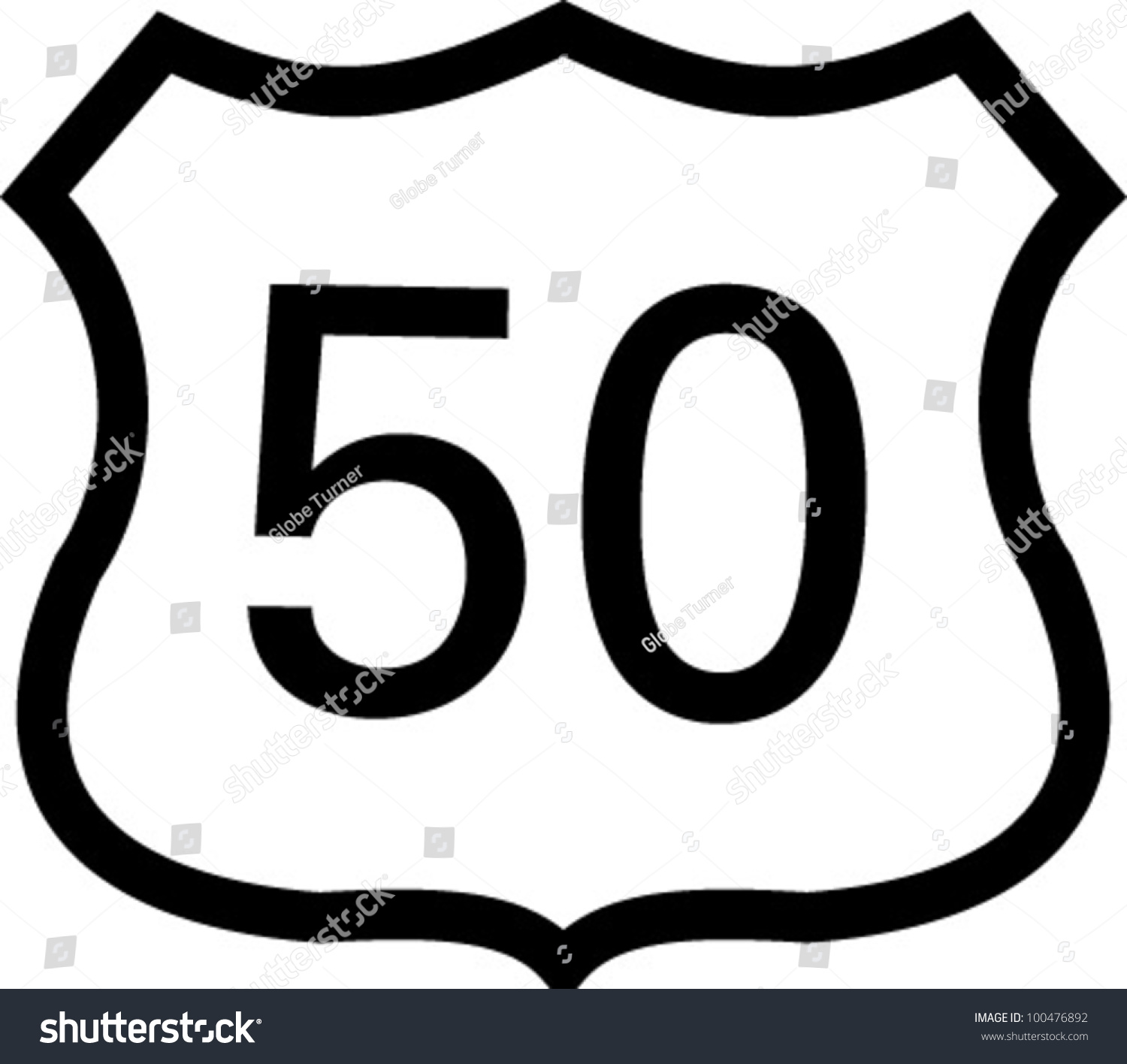 Us 50 Highway Sign Stock Vector 100476892 : Shutterstock