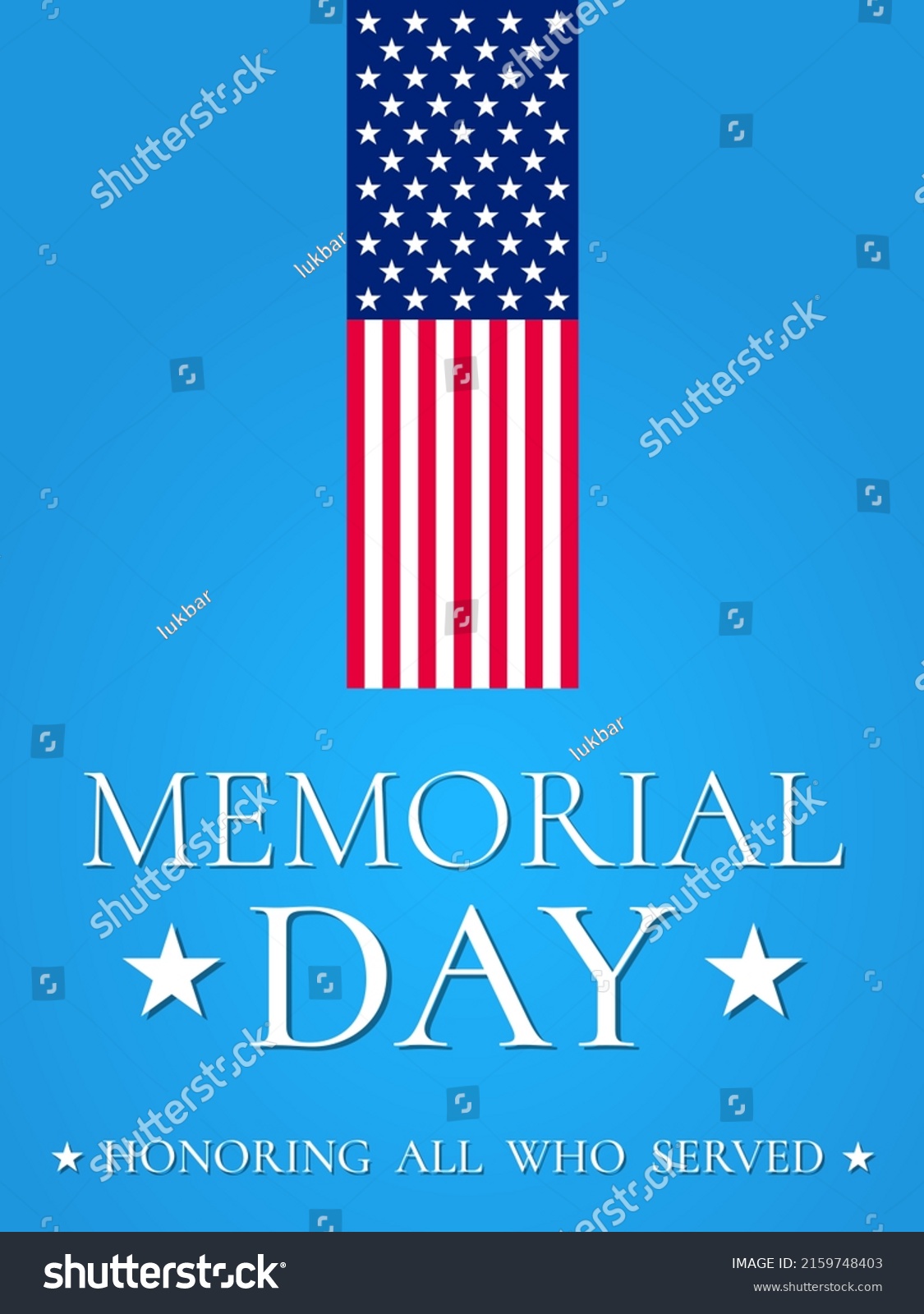 Us Memorial Day Celebration Background Banner Stock Vector (Royalty