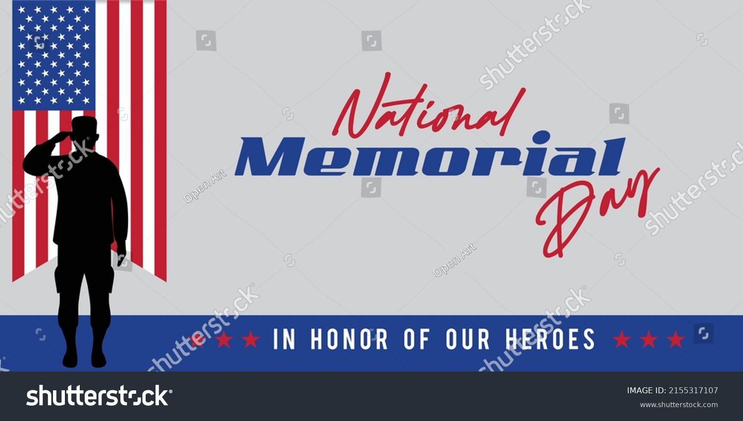 Us Memorial Day Honor Our Heroes Stock Vector (Royalty Free) 2155317107