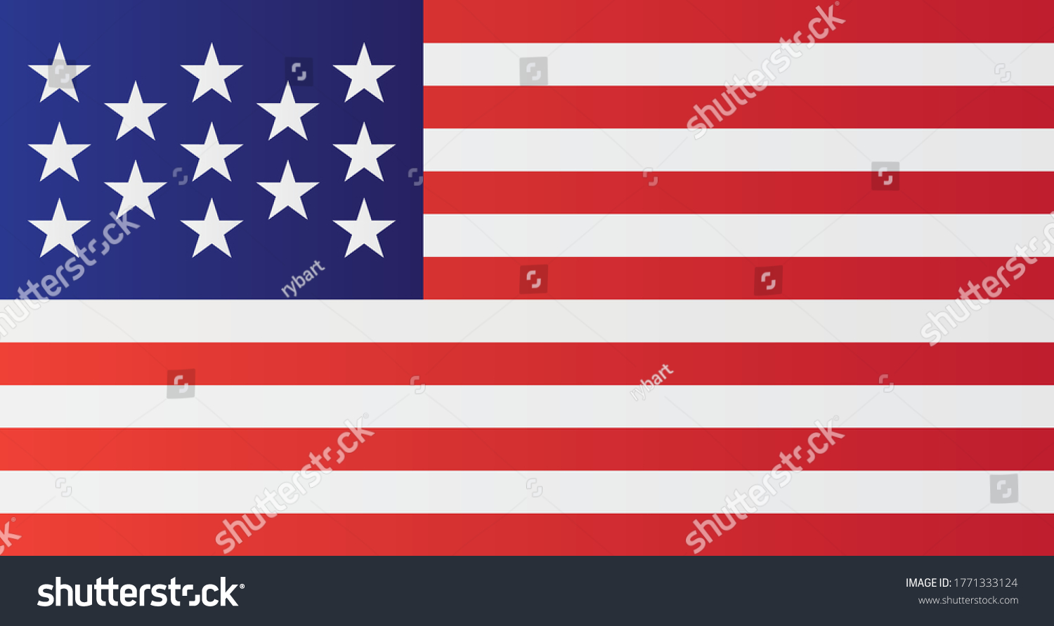 SVG of US national flag with 13 stars. United States vector illustration history symbol. In use 14 June 1777 to 1 May 1795.
 svg