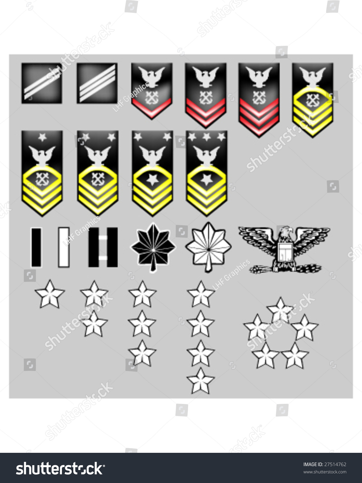 Us Navy Rank Insignia For Officers And Enlisted In Vector Format With ...