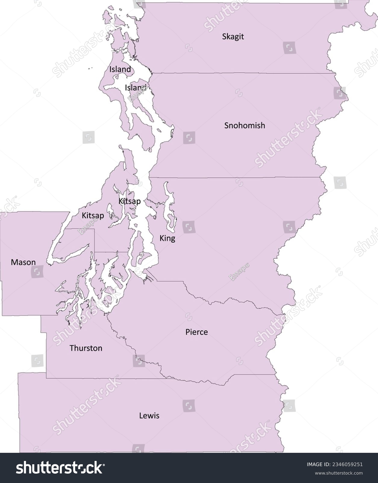 SVG of US-Seattle-Tacoma, WA Combined Statistical Area (CSA) with Washington counties svg
