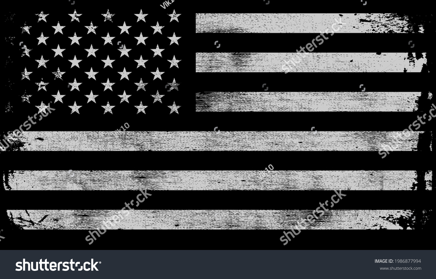 SVG of USA American grunge flag set, white isolated on black background, vector illustration. svg